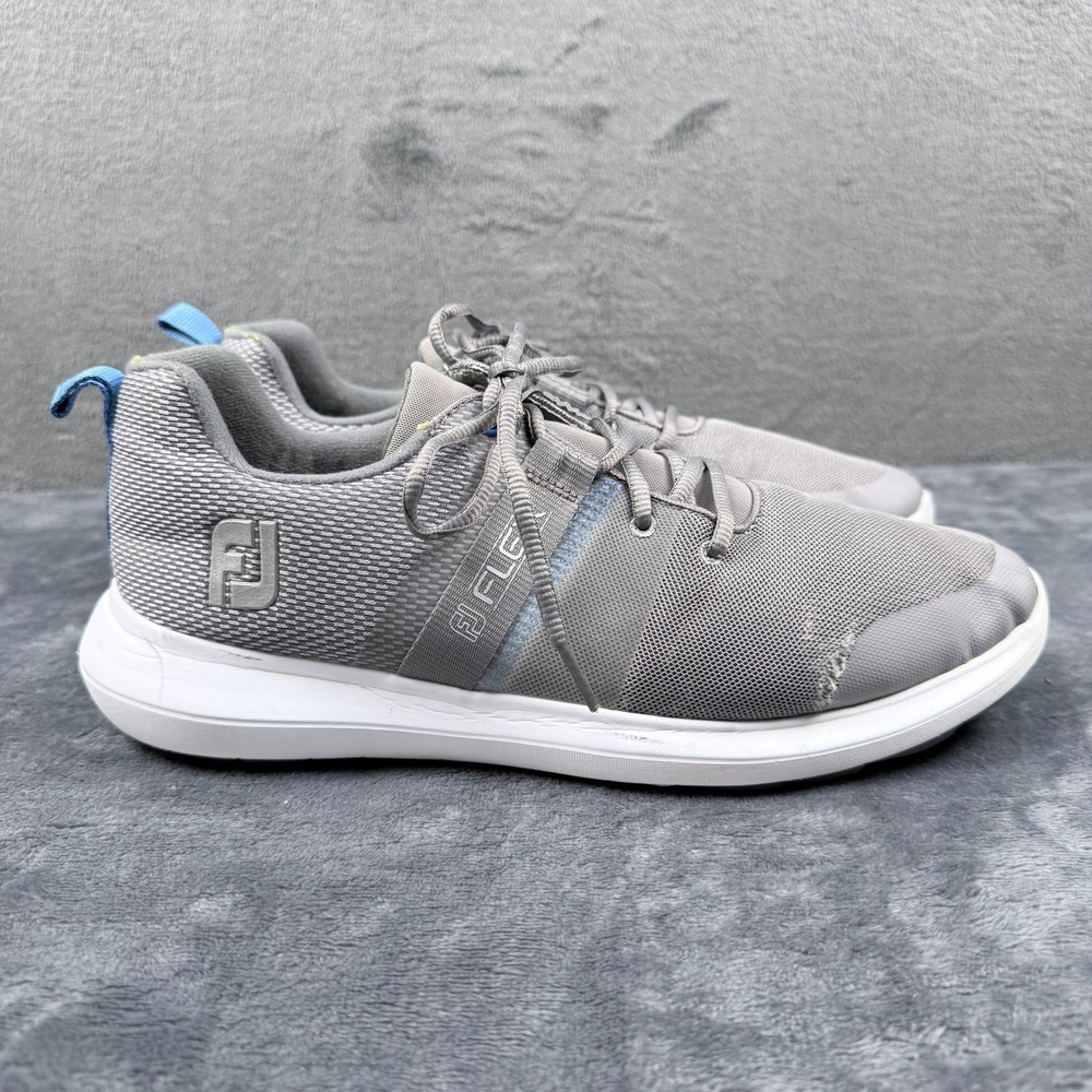 FootJoy FJ Flex Golf Shoes Mens 9 Grey Spikeless Mesh 56121 Good